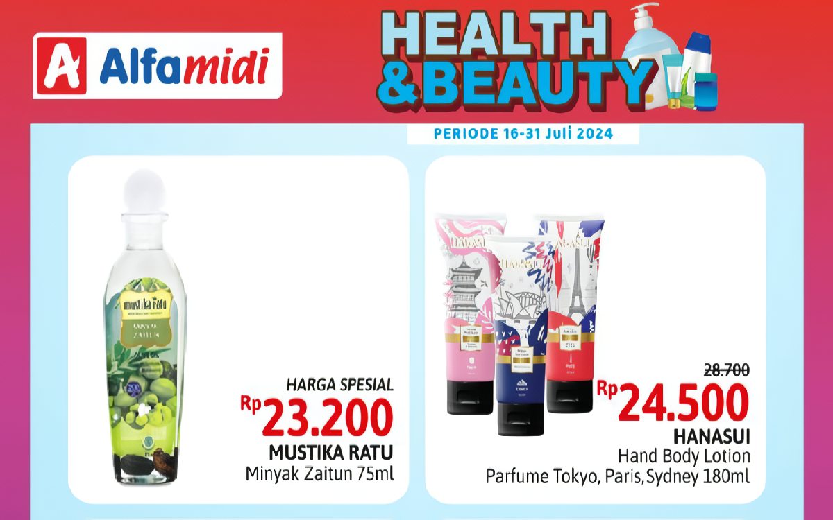 Promo 'Health & Beauty' Edisi Juli 2024 dari Alfamidi, Banyak Produk Kecantikan dan Kesehatan Murah!