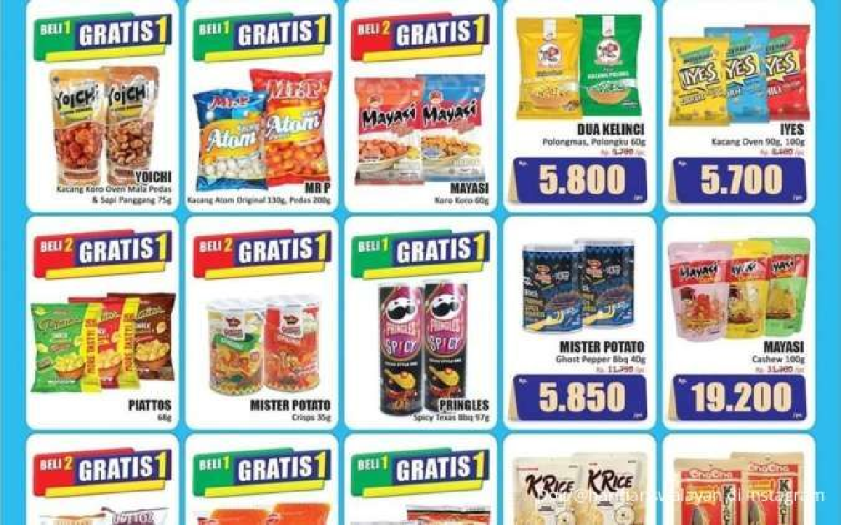 Promo KJSM Hari Hari Swalayan, Borong Snack Beli 2 Gratis 1 di Akhir Pekan Agustus 2024