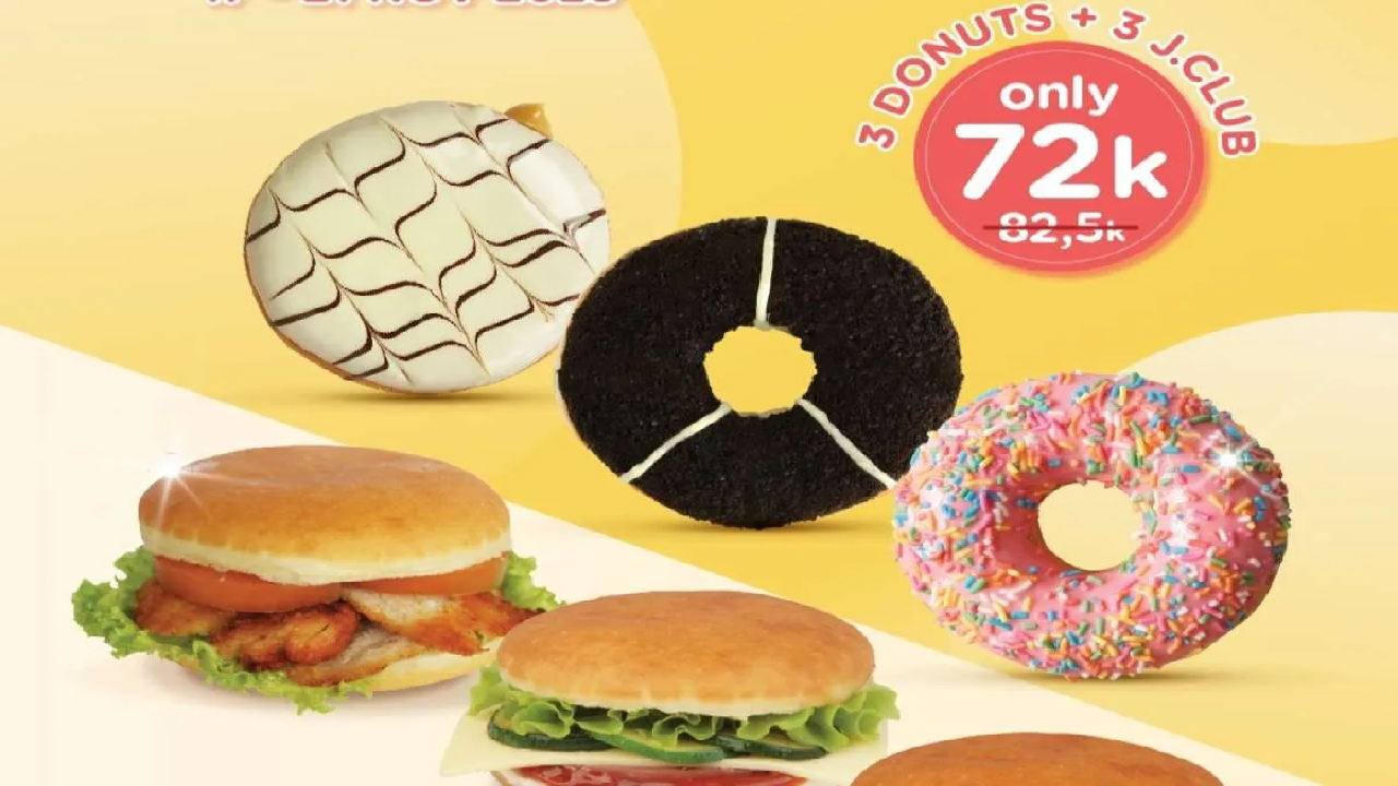 Promo Terbaru J.CO Tasty Duo 17-21 November 2025: Paket 3 Donuts + 3 J.CLUB Cuma Rp 72.000