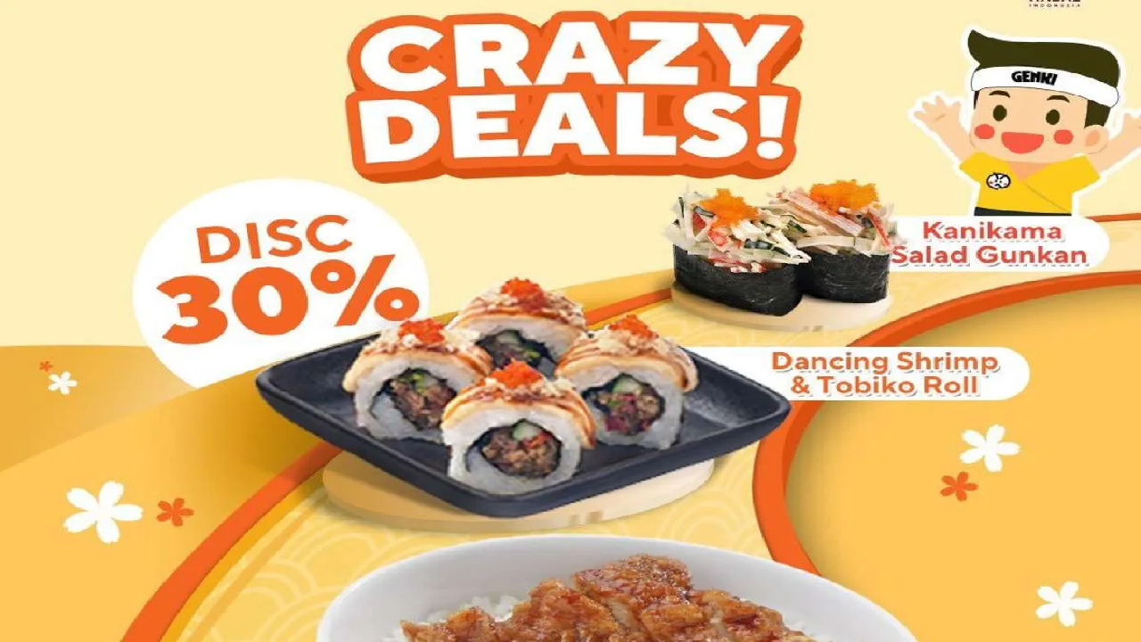 Promo Genki Sushi Januari 2026: Aneka Sushi Diskon 30 Persen Nih!