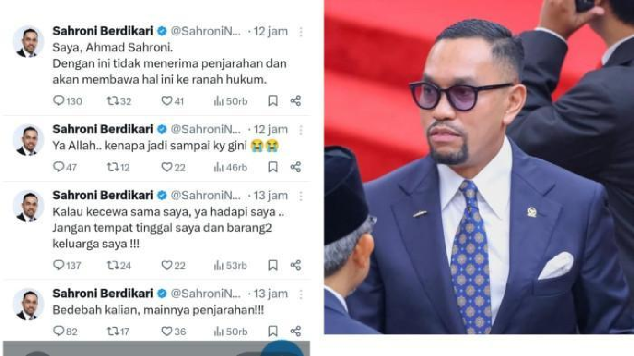 Barang Mewah dan Rumahnya Habis Dijarah Masyarakat, Sahroni Diduga Ngamuk di Sosmed: Bedebah Kalian!