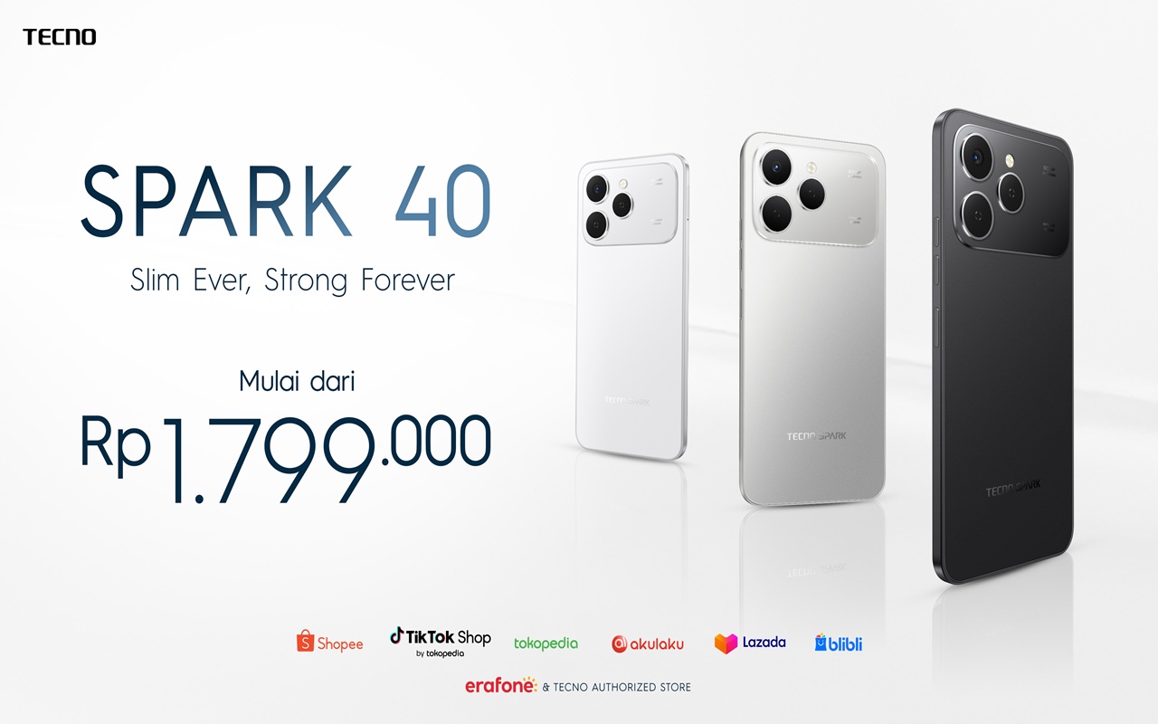 Resmi di Indonesia! TECNO SPARK 40 Bawa AI Canggih, Baterai Jumbo, Harga Mulai Rp1 Jutaa