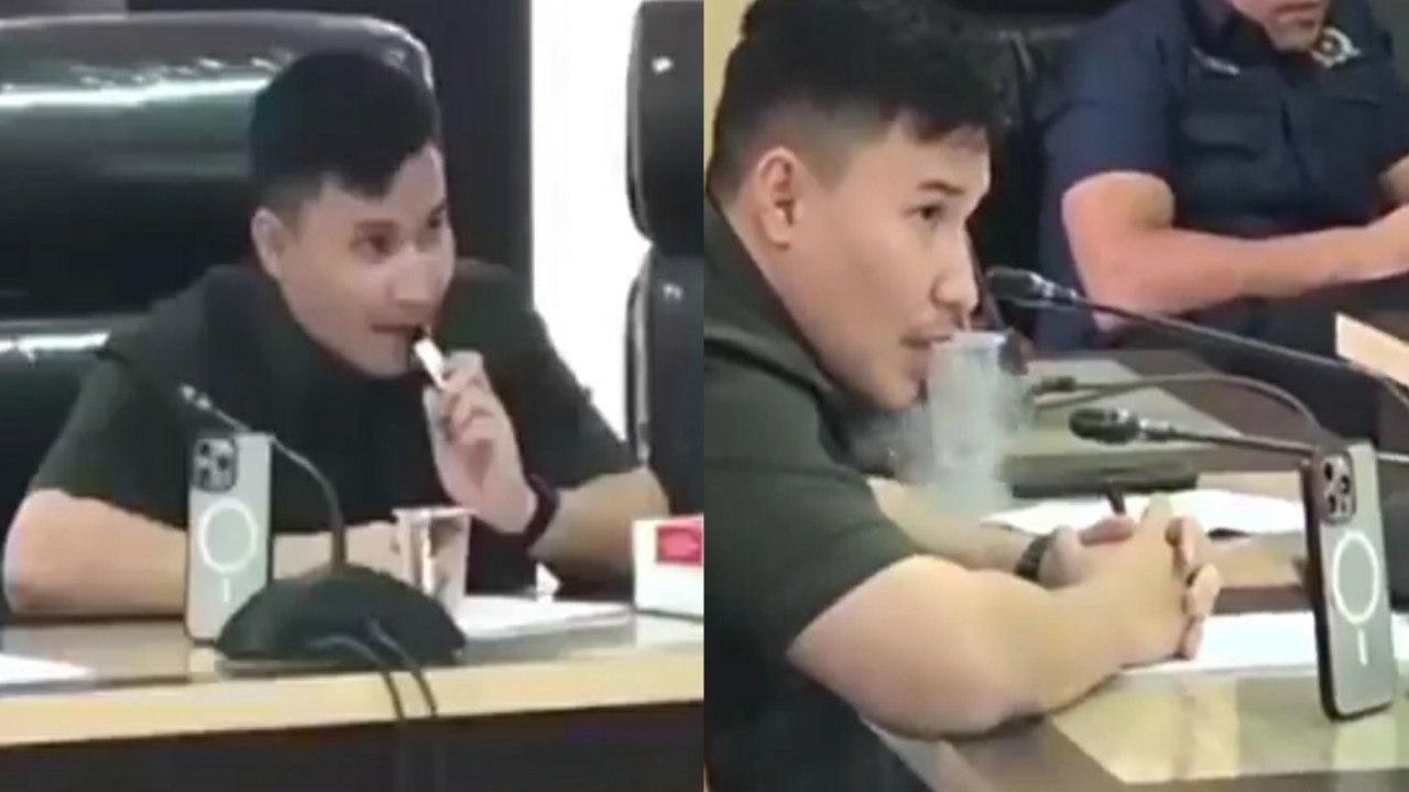Viral! Anggota DPRD Kendari Termuda Ngevape Sambil Live Streaming Saat Rapat