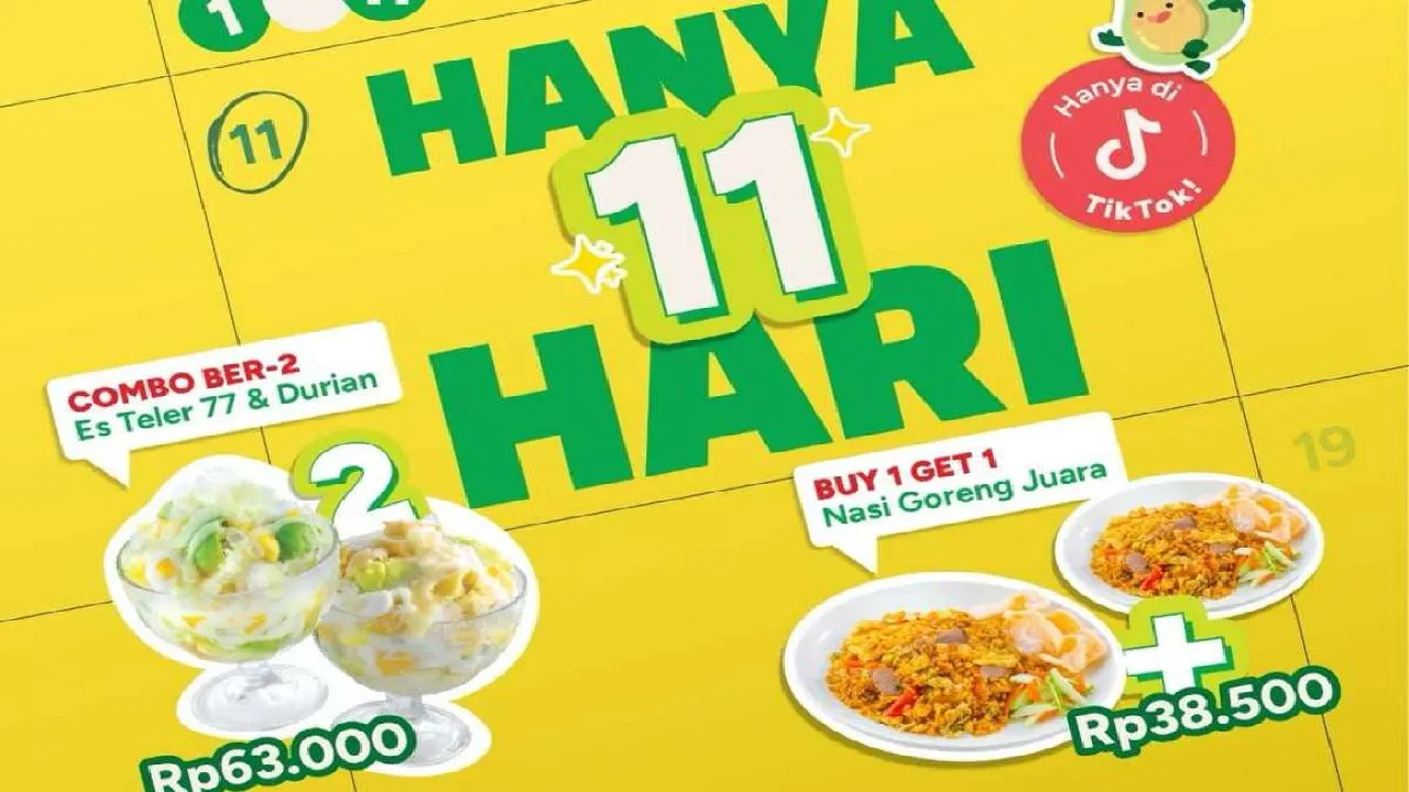 Promo TikTok Makan di Es Teler 77: Beli 1 Bisa Gratis 1 Mulai Rp38.500an Aja