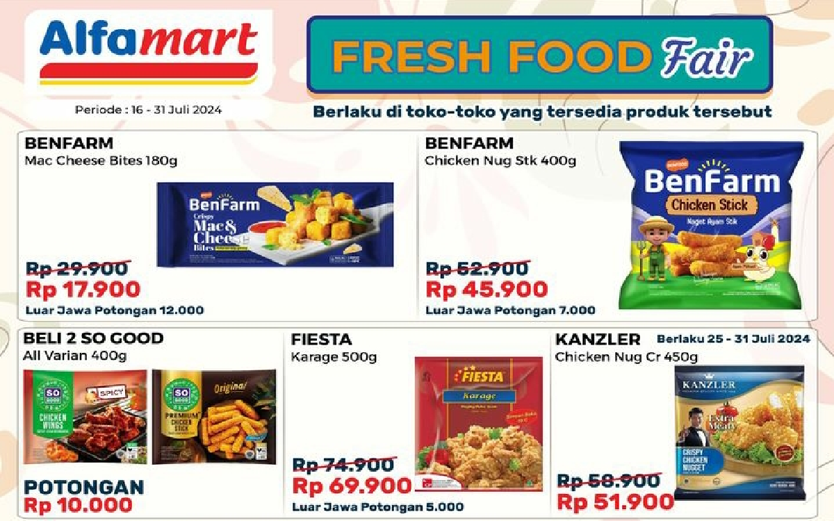 Promo Alfamart 'Fresh Food Fair' Edisi Juli 2024, Dapatkan Berbagai Produk Nuggets dengan Harga Spesial!