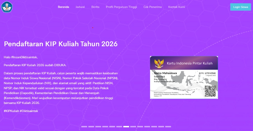 Kuliah Tanpa Biaya, Ini Cara Daftar dan Syarat KIP Kuliah Jalur Mandiri 2026