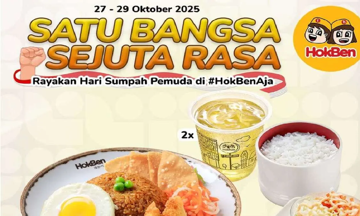 Berakhir Hari Ini, Promo HokBen Hari Sumpah Pemuda: Makan Berdua Murah Banget