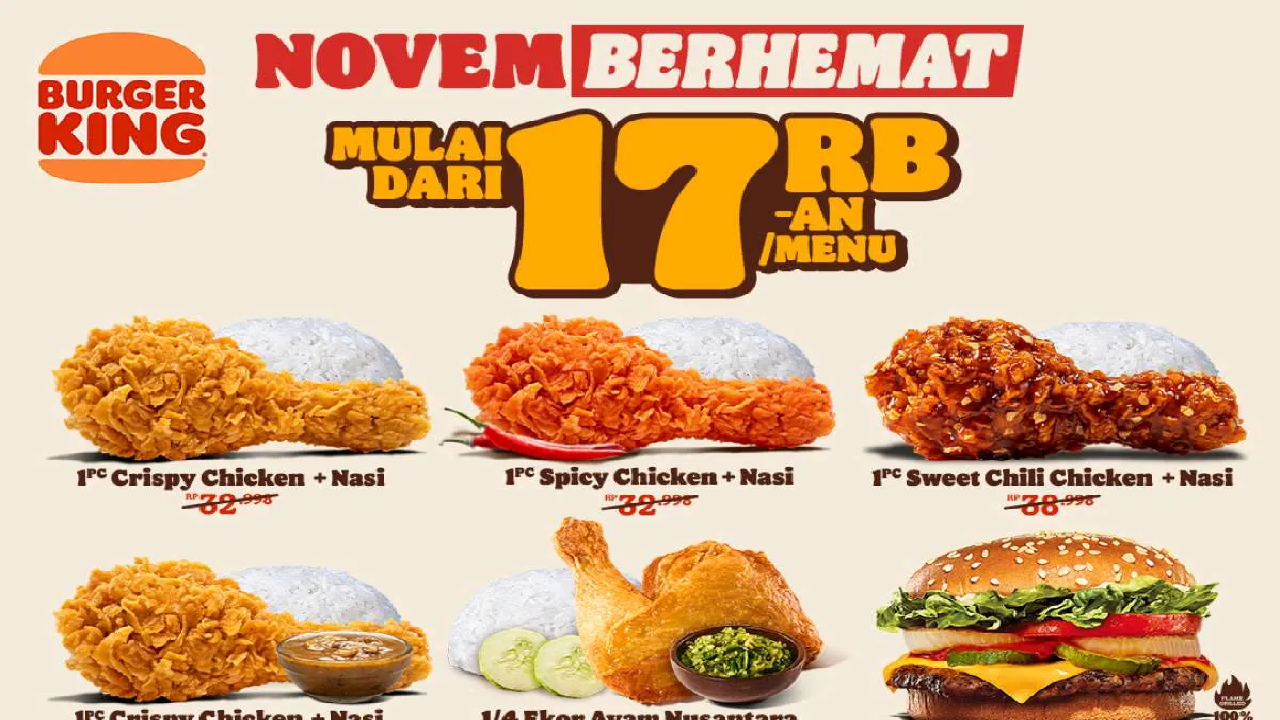 Daftar Promo Burger King 11.11 November 2025: 12 Menu Favorit Mulai Rp 17.000an