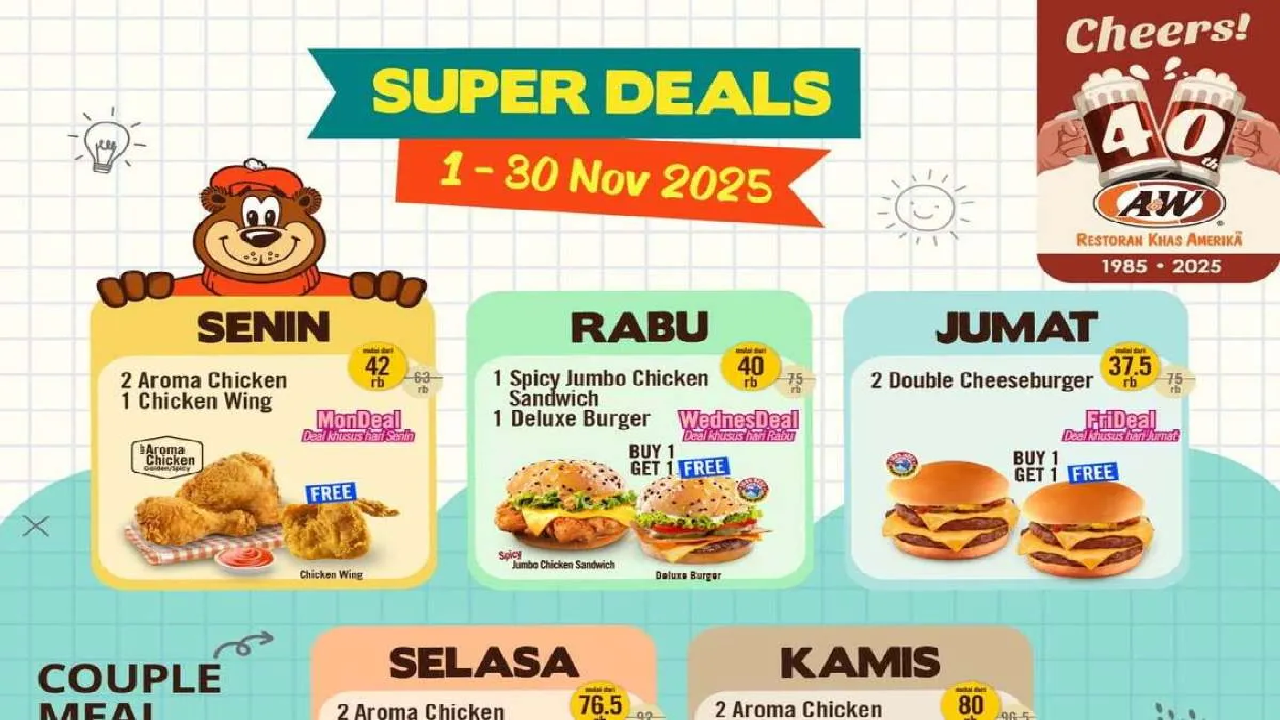 Penghabisan Bulan November 2025! Serbu Sekarang Promo A&W Super Deals Mulai Harga Rp37.000an
