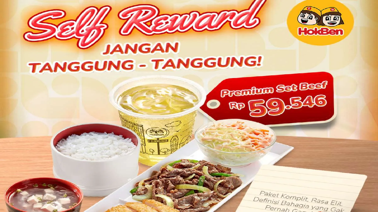 Promo Hokben Spesial Self Reward: Premium Bento Lengkap Cuma Rp59.000an!