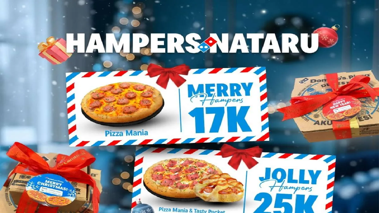 Promo Spesial Nataru Domino’s Pizza Hadirkan Hampers Spesial Mulai Rp 17.000