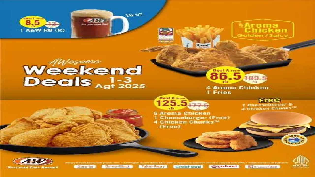 Promo A&W 1-3 Agustus 2025 Mulai Berlaku Hari ini: Ada Gratis Burger dan Chicken Chunks