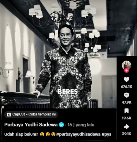 Baru Dicopot dari Menkeu, TikTok Purbaya Yudhi Sadewa Unggah Pesan Monohok, Ada Apa di Balik Unggahannya?