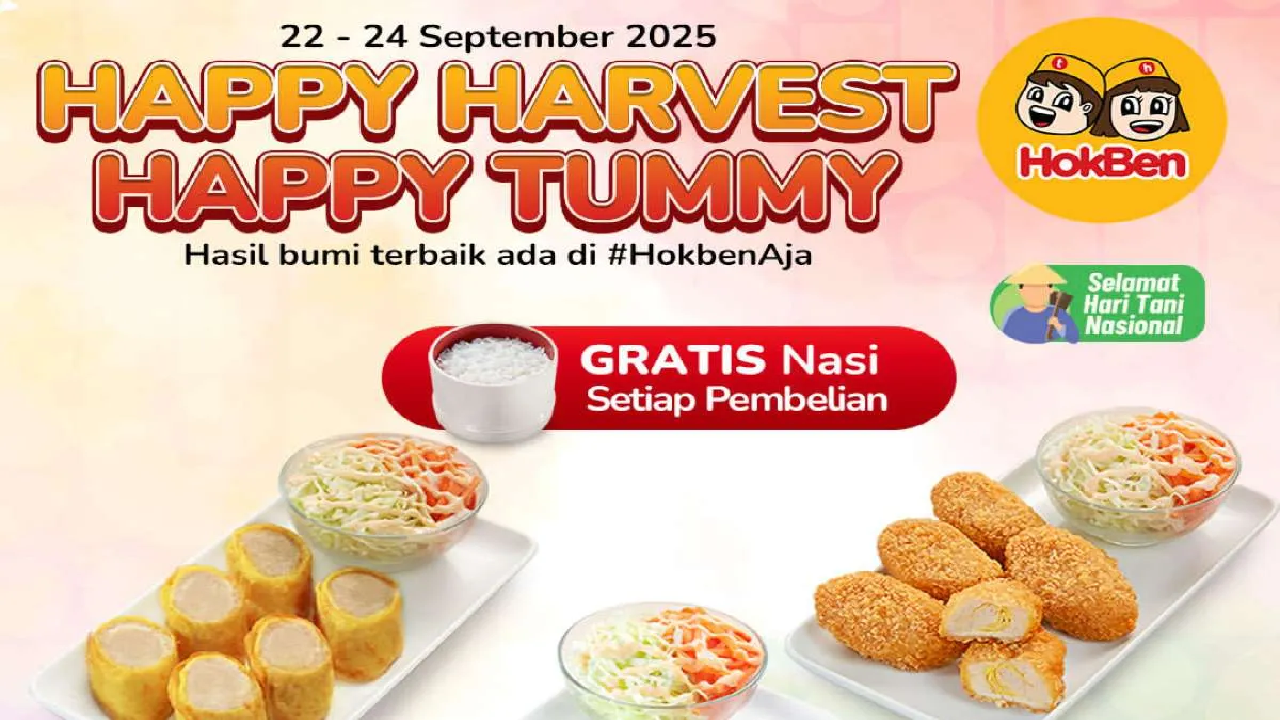 2 Promo Hokben Hari Tani 22-24 September 2025: Ada Diskon Spesial dan Gratis Menu!