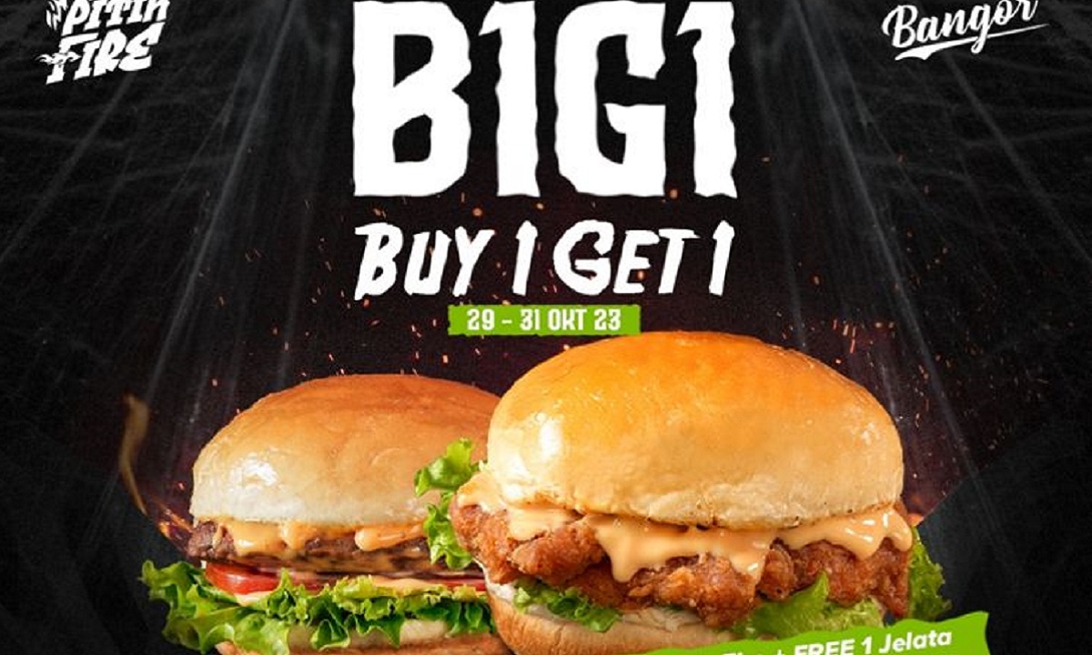 Nikmati Promo Burger Bangor Buy 1 Get 1 di Akhir Bulan Oktober, Cuma Bayar Rp25 Ribu Aja!