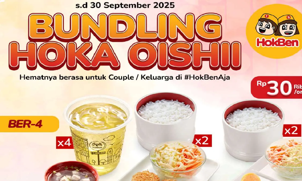 Lirik Promo Bundling Hoka Oishii September 2025: Paket Rame-Rame Mulai Rp30.000an Aja!
