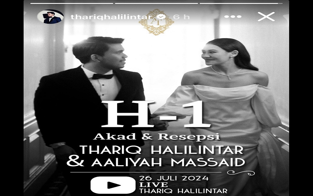 Selamat! Pernikahan Bahagia Thariq Halilintar dan Aaliyah Massaid Hari Ini, 26 Juli 2024