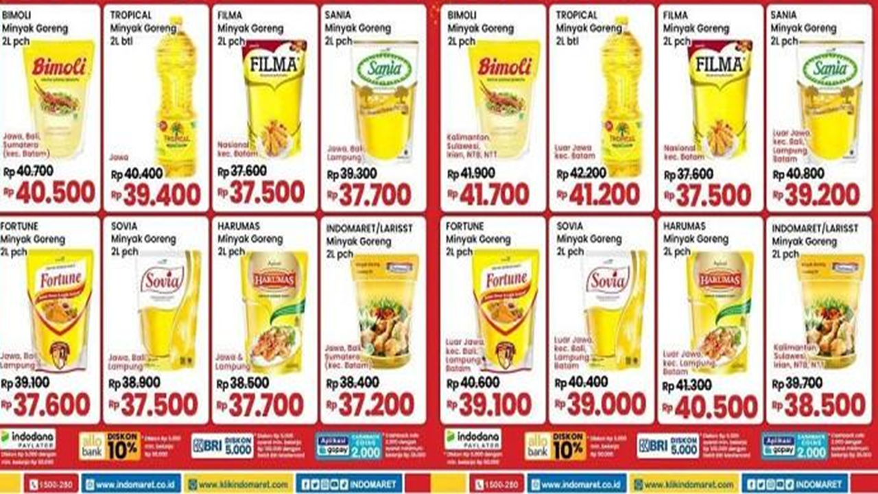 CATAT Promo Indomaret 1 September 2025: Minyak Goreng 2L Cuma Rp37.000an!