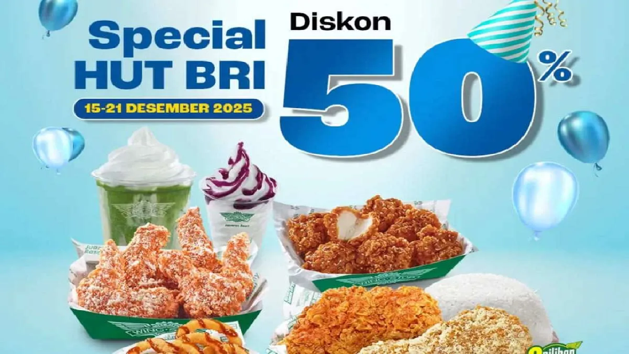Promo Spesial HUT BRI! Makan di Wingstop Bisa Dapat Diskon 50 Persen, Begini Caranya