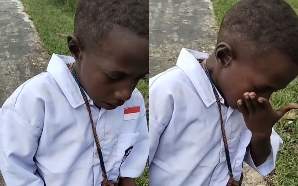 Viral Video Anak SD Papua yang Menangis dan Enggan Masuk Sekolah, Alasannya Bikin Netizen Mewek!