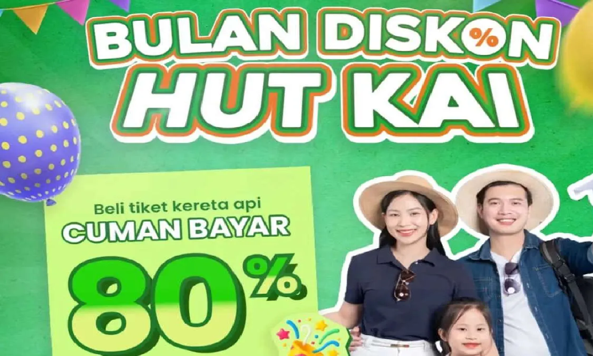Spesial HUT KAI September 2025: Tiket Kereta Diskon 20 Persen!
