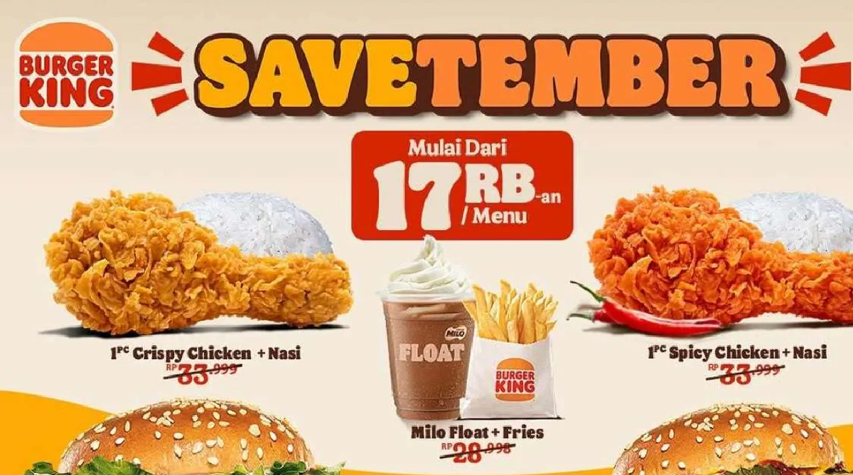 Daftar Promo Terbaru Burger King Edisi September 2025: Burger sampai Paket Chicken Mulai Rp17.000