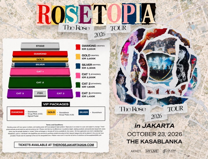 Harga Tiket Konser The Rose Jakarta 2026 Rilis, Ada Benefit Eksklusif dari Promotor Loh!