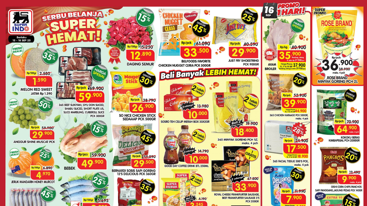 Promo Superindo Berlaku Hingga 18 September 2025: Minyak Goreng Rp36.000an