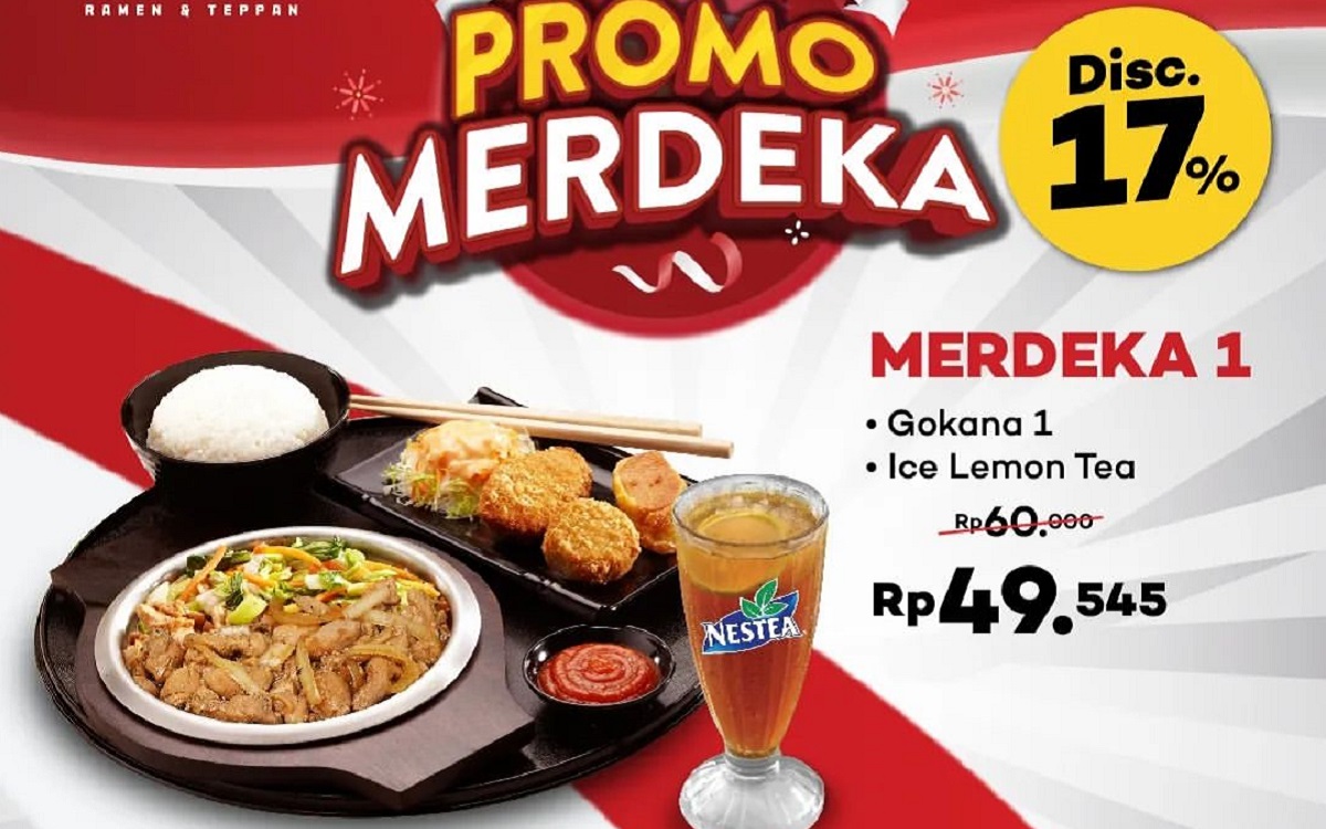 Jangan Lewatkan 'Promo Merdeka' Gokana Ramen & Teppan: Ada Penawaran Spesial Selama Bulan Agustus!