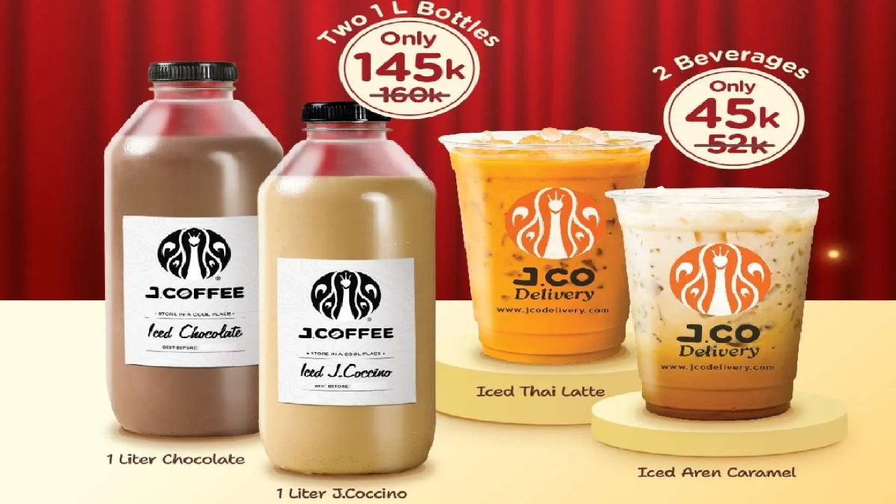 Berakhir Hari Ini! Promo J.CO Delivery Deals: Beli  2-5 Minuman Ada Harga Lebih Hemat