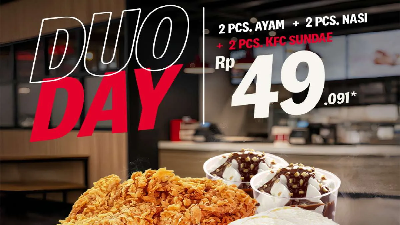 Rabu Hemat dengan Promo KFC Duo Day: Makan Berdua Paket Komplit Cuma Rp49.000an