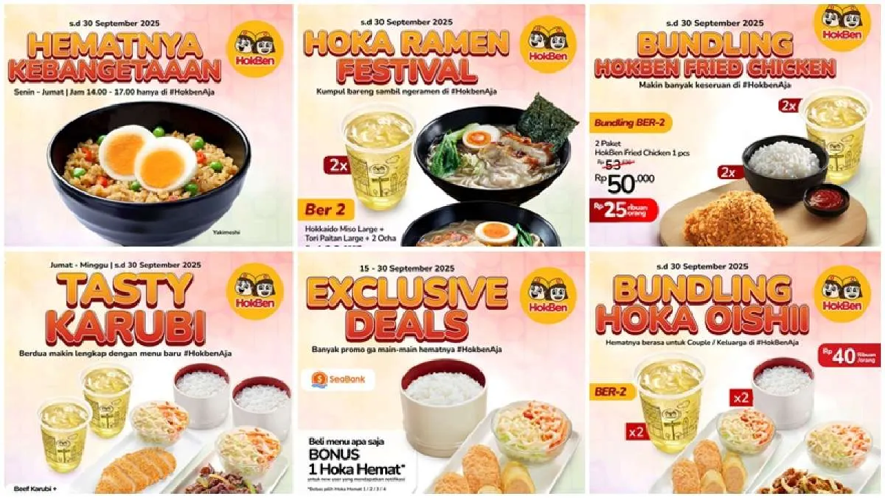 Promo Jelang Payday Hokben: Makan Sendiri atau Ramean Harga Super Hemat!