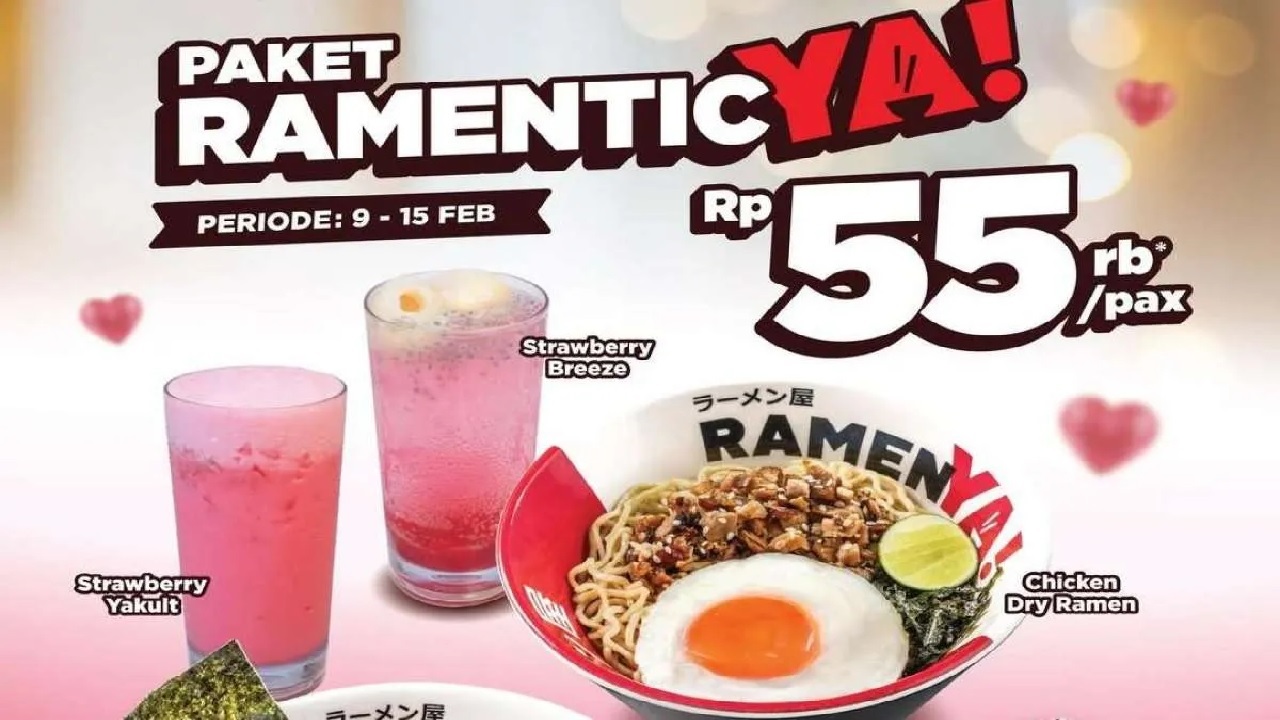 Daftar Promo Edisi Valentine Ramen Ya: Paket Lengkap Buy 1 Free 1, Cek Cara Dapat Promonya