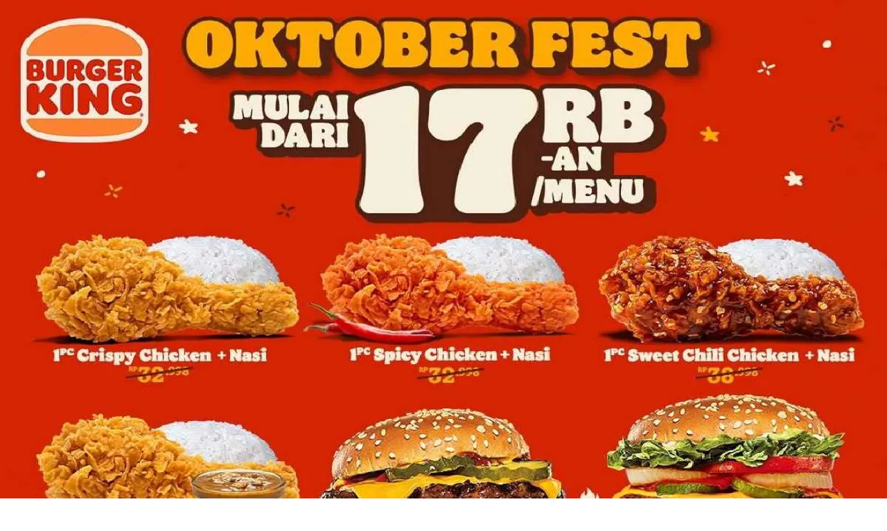 Promo Burger King Khusus Oktober 2025: 11 Pilihan Menu Favorit Mulai Dari Harga Rp 17.000an