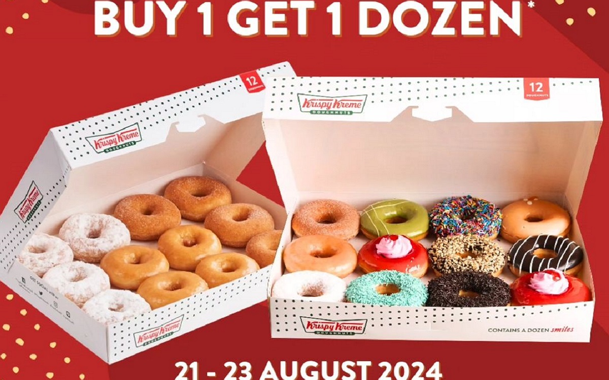 Gokil! Krispy Kreme Adakan Promo Beli 1 Gratis 1 Lusin Donat Hanya Rp 100 Ribuan