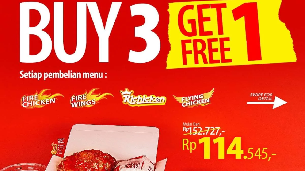 Intip Promo Spesial Richeese Factory Buy 3 Get 1 Free: Bebas Mix Level