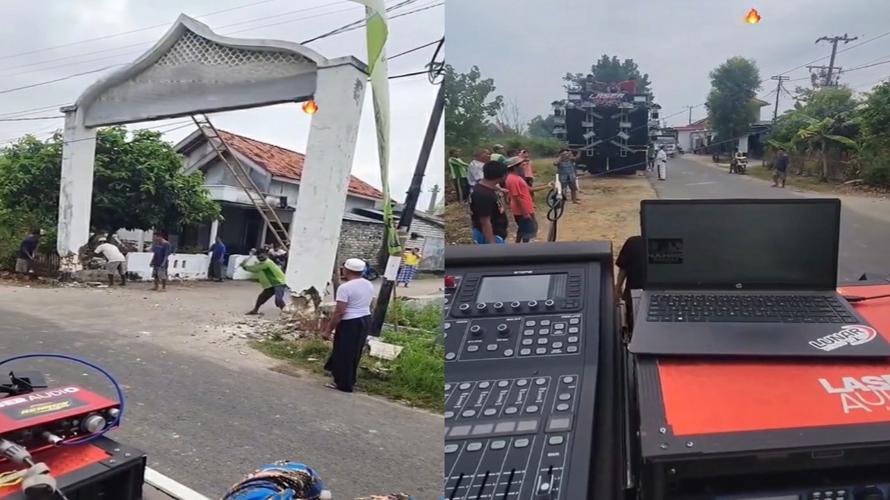 Viral Gapura Dirobohkan Warga di Jatim Agar Truk Sound Horeg Bisa Melintas, Tuai Kritik Warganet