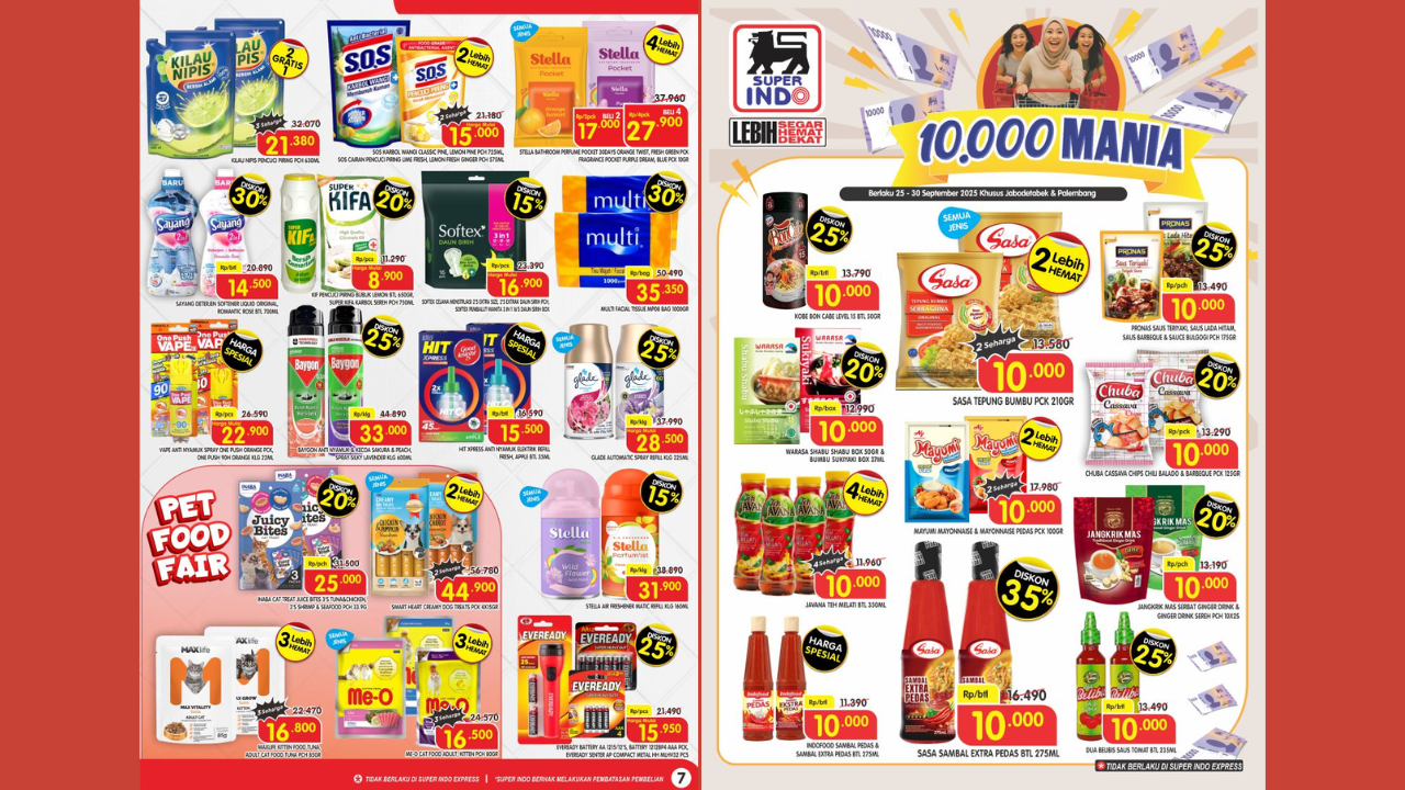 Promo Superindo Terbaru 1-5 Oktober 2025: Sabun Cuci Piring Ekonomi Mulai Rp6.000