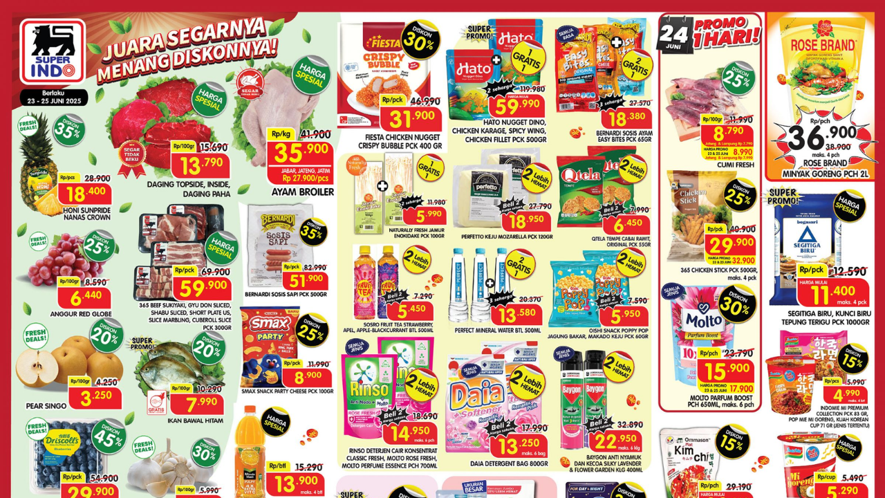 Spesial Tanggal Gajian! Simak Promo Superindo Rabu 25 Juni 2025: Frozen Food Banyak Diskonan!