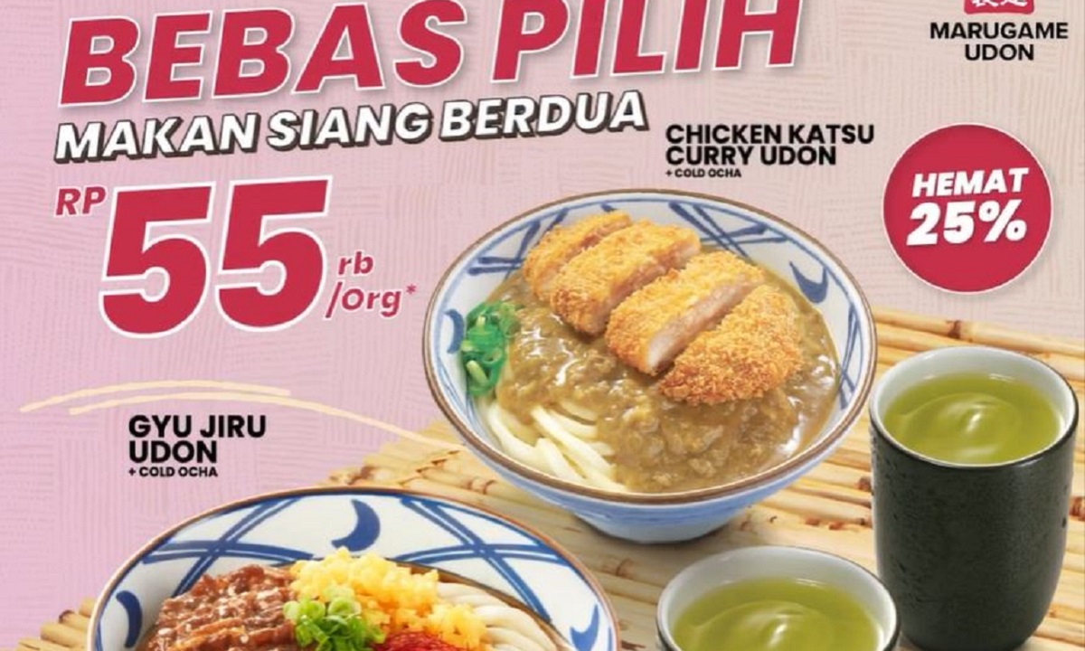 Promo Weekday Lunch di Marugame Udon Diperpanjang: Diskon 25 Persen Bebas Pilih Sesukamu!