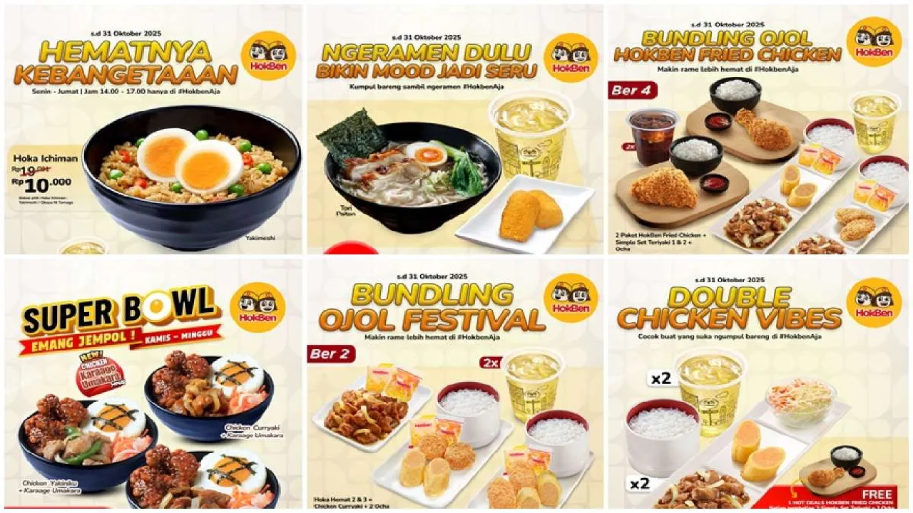 MASIH ADA! Promo Akhir Bulan Oktober 2025 Hokben: Makan Enak Mulai dari Rp10.000