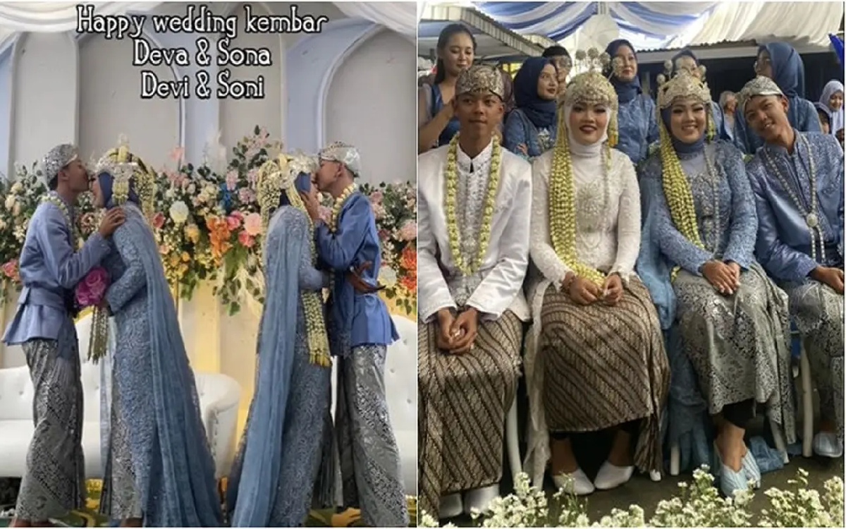 Viral Dua Pengantin Menikah Kompak Sama-sama Dapat Pasangan Kembar: 'Langka'