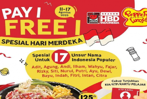 11 Pemilik Nama Ini Bisa Dapat Promo Pepper Lunch: Bayar 1 GRATIS 1