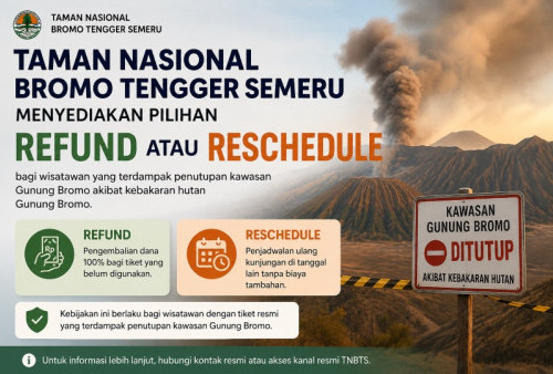 Tiket Wisata Bromo Terdampak Karhutla, Ini Tenggat Refund dan Reschedule