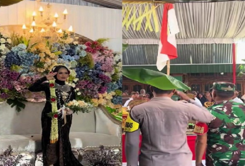 Cinta Negara Banget, Pengantin Viral Nikah Saat Hari Kemerdekaan Indonesia: Ada Prosesi Upacara Dipelaminan!