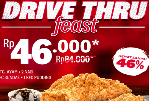 Promo KFC Khusus Dhrive Thru: Paket Makan Berdua Hemat hingga 46 Persen!