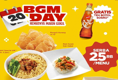 Promo Bakmi GM Spesial Weekend 18-19 Oktober 2025: Menu Mulai Rp 20.000-an Free Teh Botol
