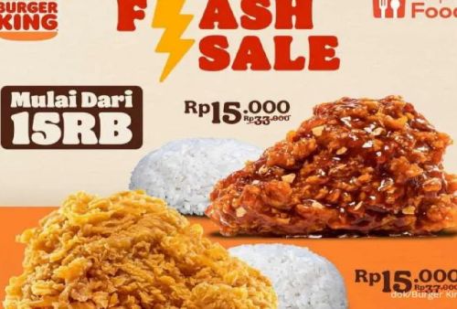 Promo Flash Sale Burger King Aktif Sampai 31 Agustus 2024:  Makan Ayam Cuma Rp 15 Ribuan