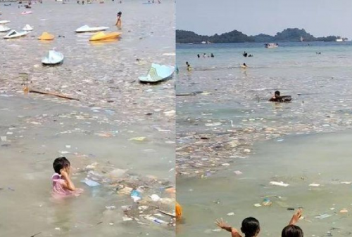 Jorok! Pengunjung Pantai Renang di Kelilingi Sampah: Padahal Tiket Masuk Mahal