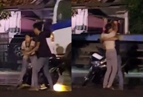 Dua Sejoli Adu Jotos di Pinggir Jalan Diduga Gegara Perselingkuhan, Sampai Nekat Mau Bundir!